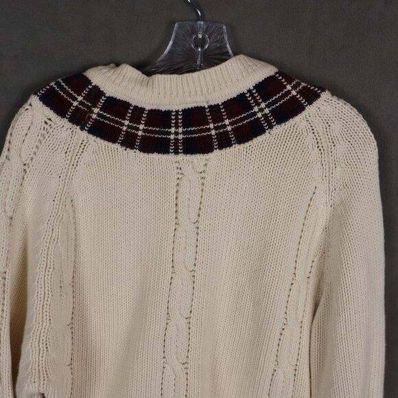 Vintage Preswick & Moore Sweater Mens Medium Tennis Cable Knit Grandpacore 90s - Picture 7 of 13